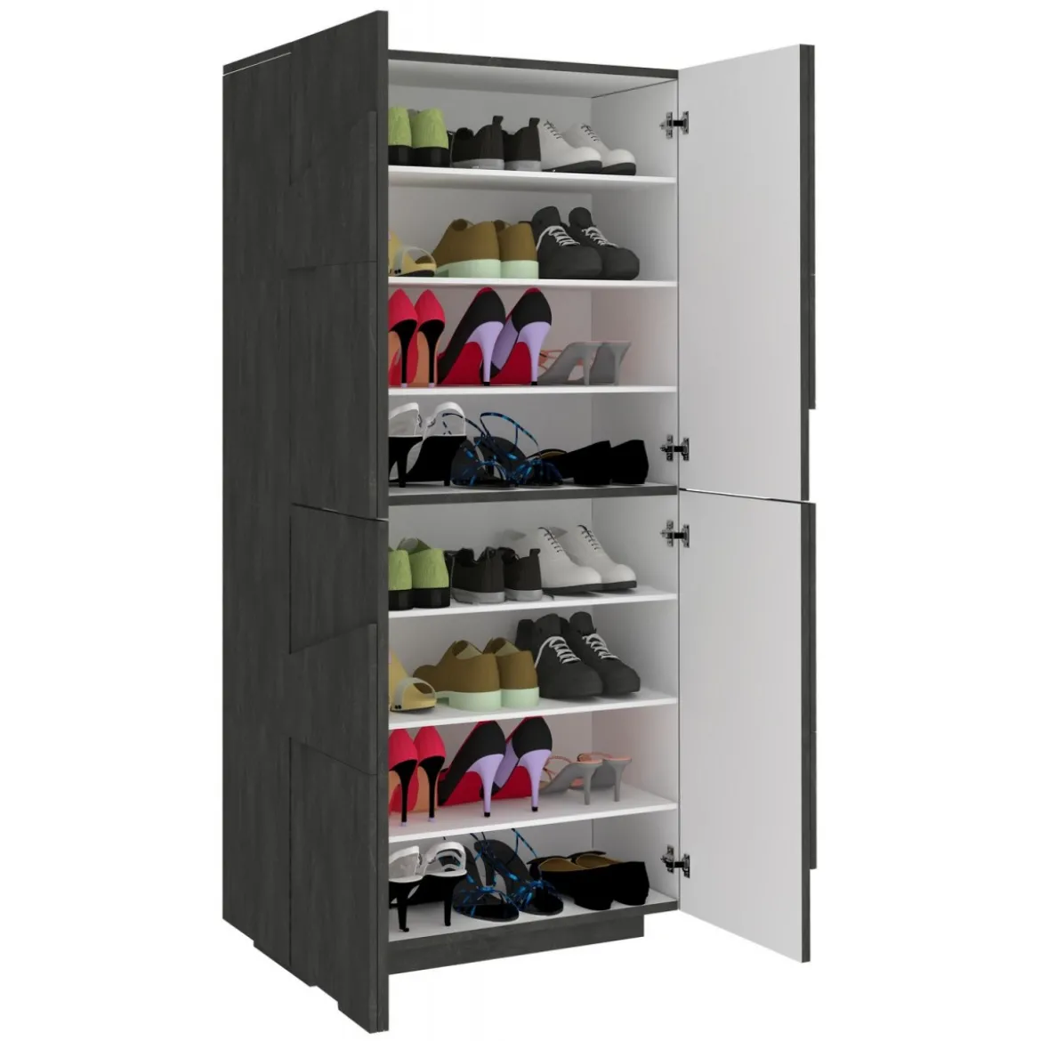 Scarpiera in Legno per 32 Paia di Scarpe Mobile Ardesia Salvaspazio