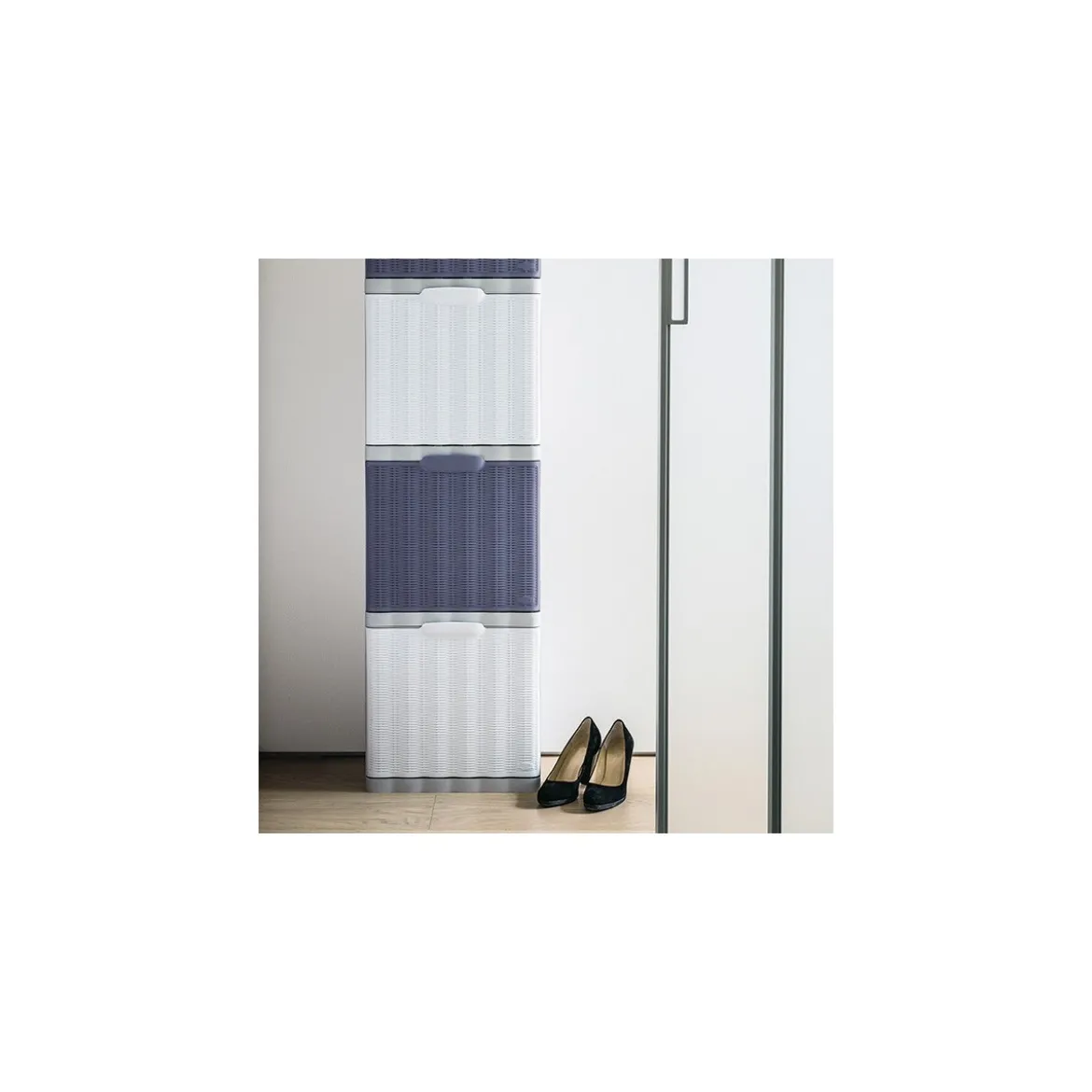 Scarpiera in Plastica Bianca Modulare Slim Salvaspazio Armadio Porta Scarpe