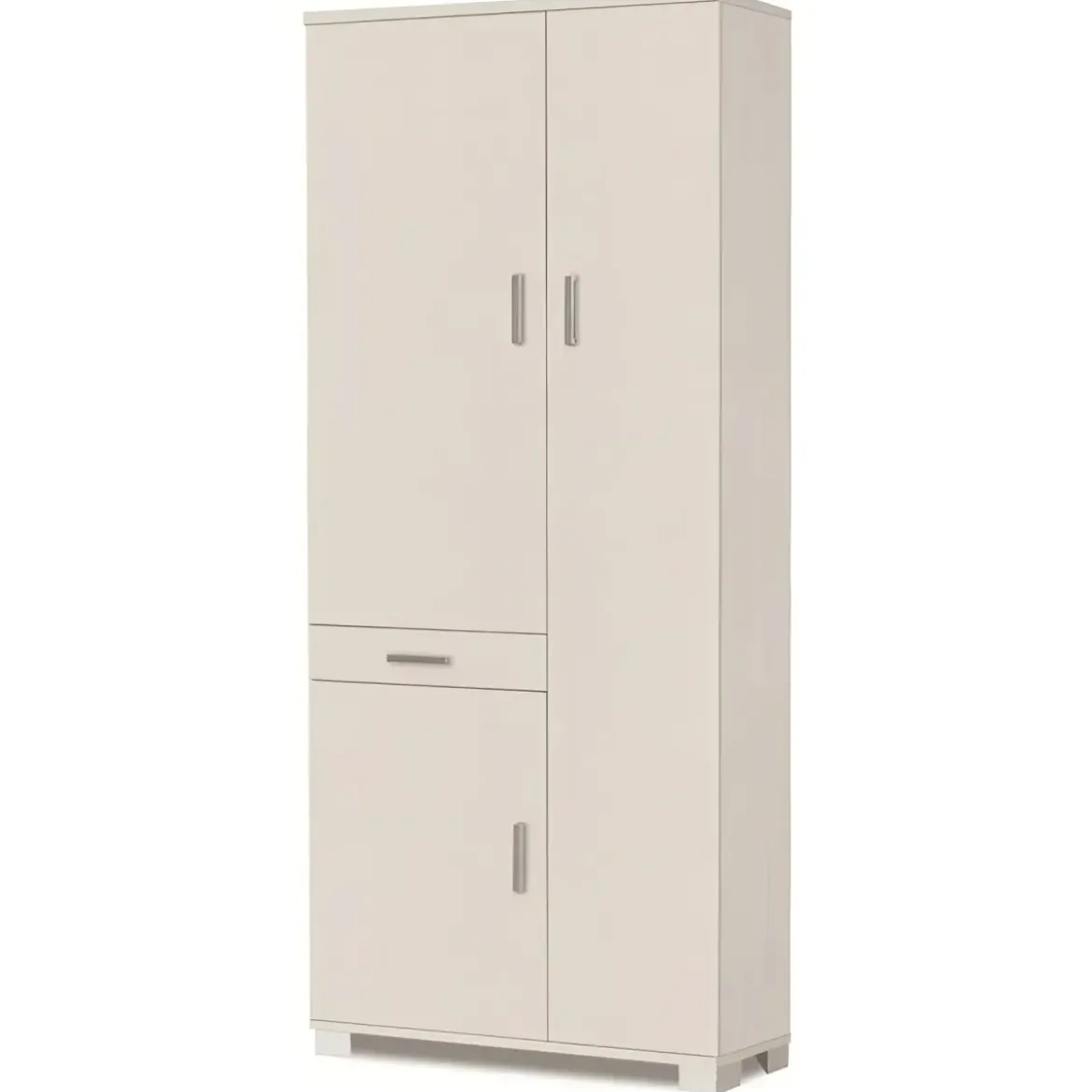Scarpiera Mobile 3 Ante Bianco con Cassetto Ripiani Multiuso Mobiletto Armadio