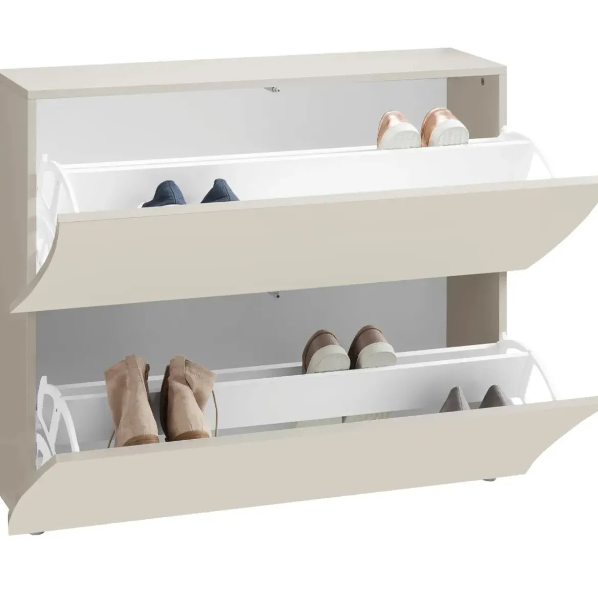 Scarpiera Salvaspazio 2 Ante a Ribalta Legno Beige Cachemire Ingresso