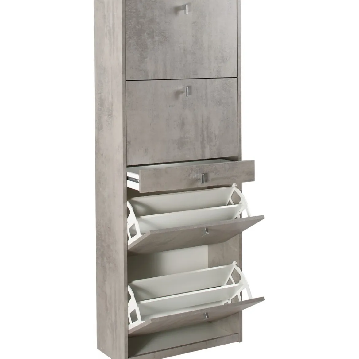 Scarpiera Slim Noce 4 Ante Ribalta Doppia con Cassetto Portascarpe Mobile