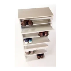 Scarpiera Slim Olmo 4 Ante Ribalta con Cassetto Porta Scarpe Mobile Kit in Legno