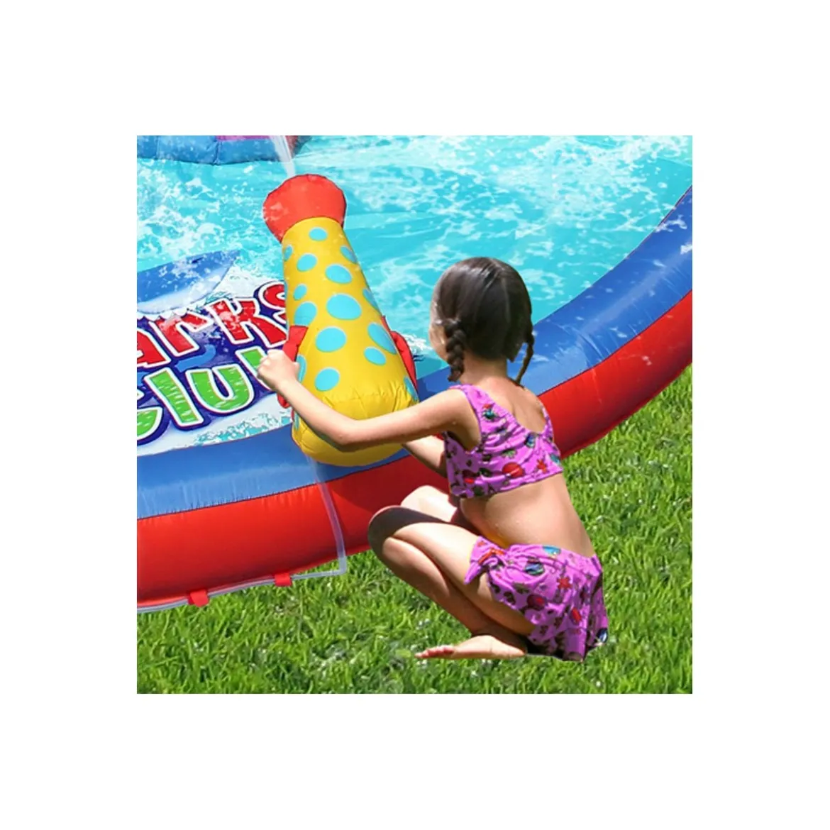 Scivolo Gonfiabile Castello Acquatico Gigante Squalo Vasca Palline Giochi Acqua