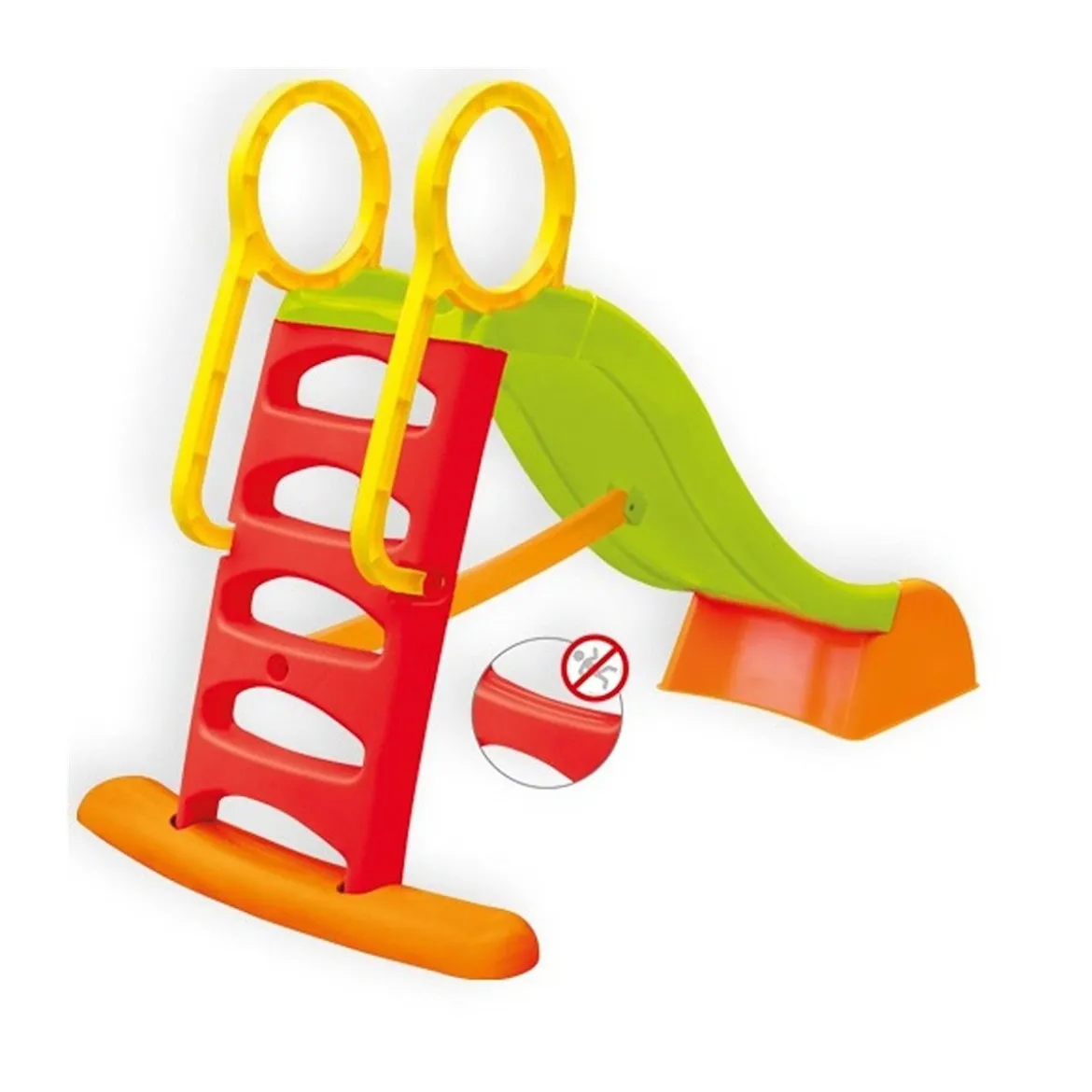 Scivolo Lungo 180cm Plastica Scaletta 5 Gradini h 110cm Innesto Acqua Giardino