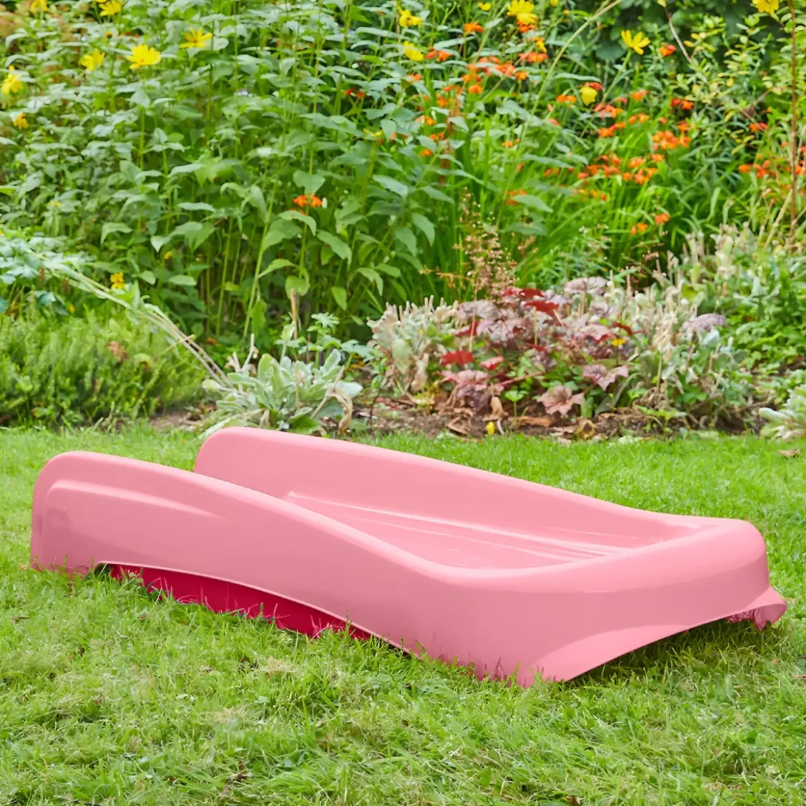 Scivolo per Bambini Pieghevole Salvaspazio a 3 Gradini in Plastica Rosa
