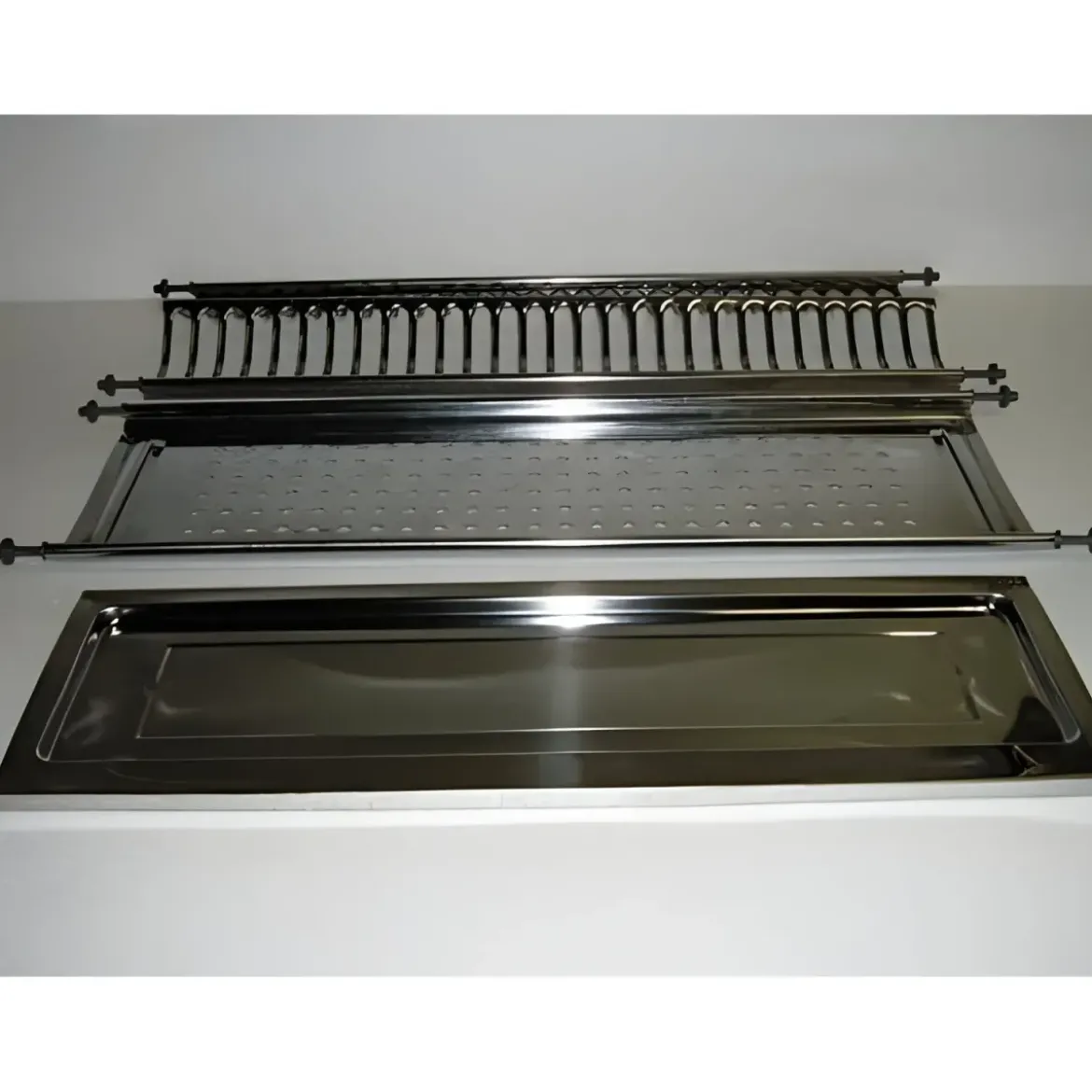 Scolapiatti da Incasso 76 cm Inox Vassoio Salvagocce Pensile Cucina
