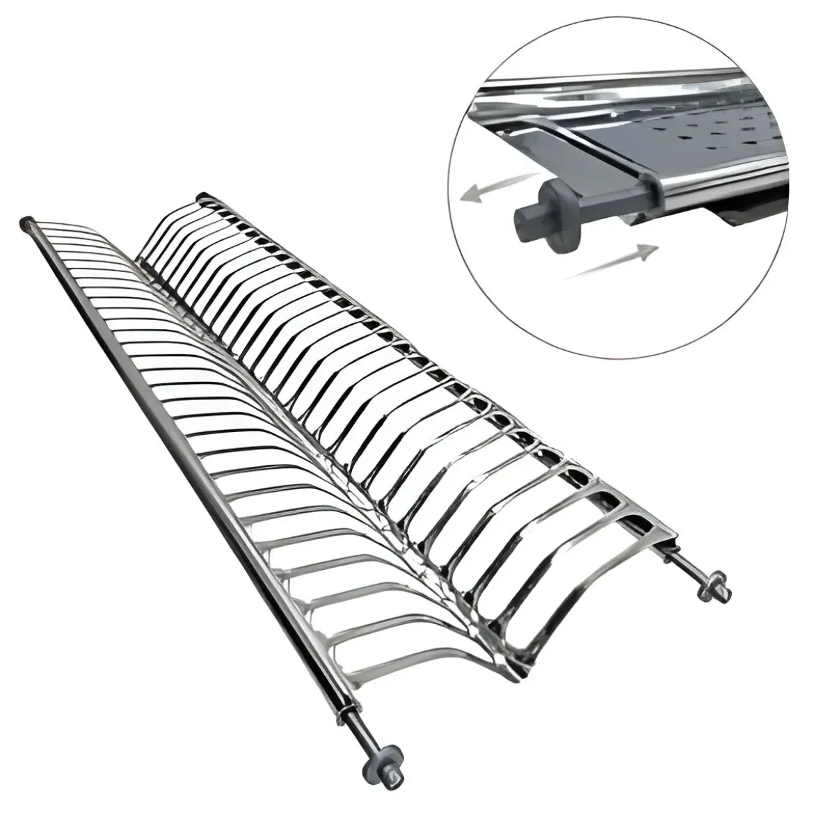 Scolapiatti da Incasso 76 cm Inox Vassoio Salvagocce Pensile Cucina