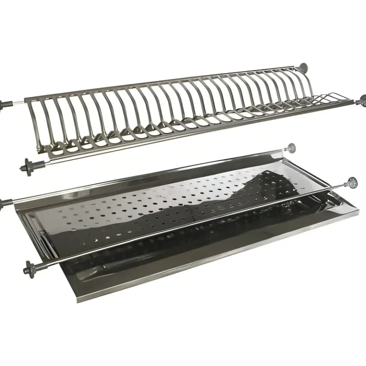 Scolapiatti da Incasso 76 cm Inox Vassoio Salvagocce Pensile Cucina