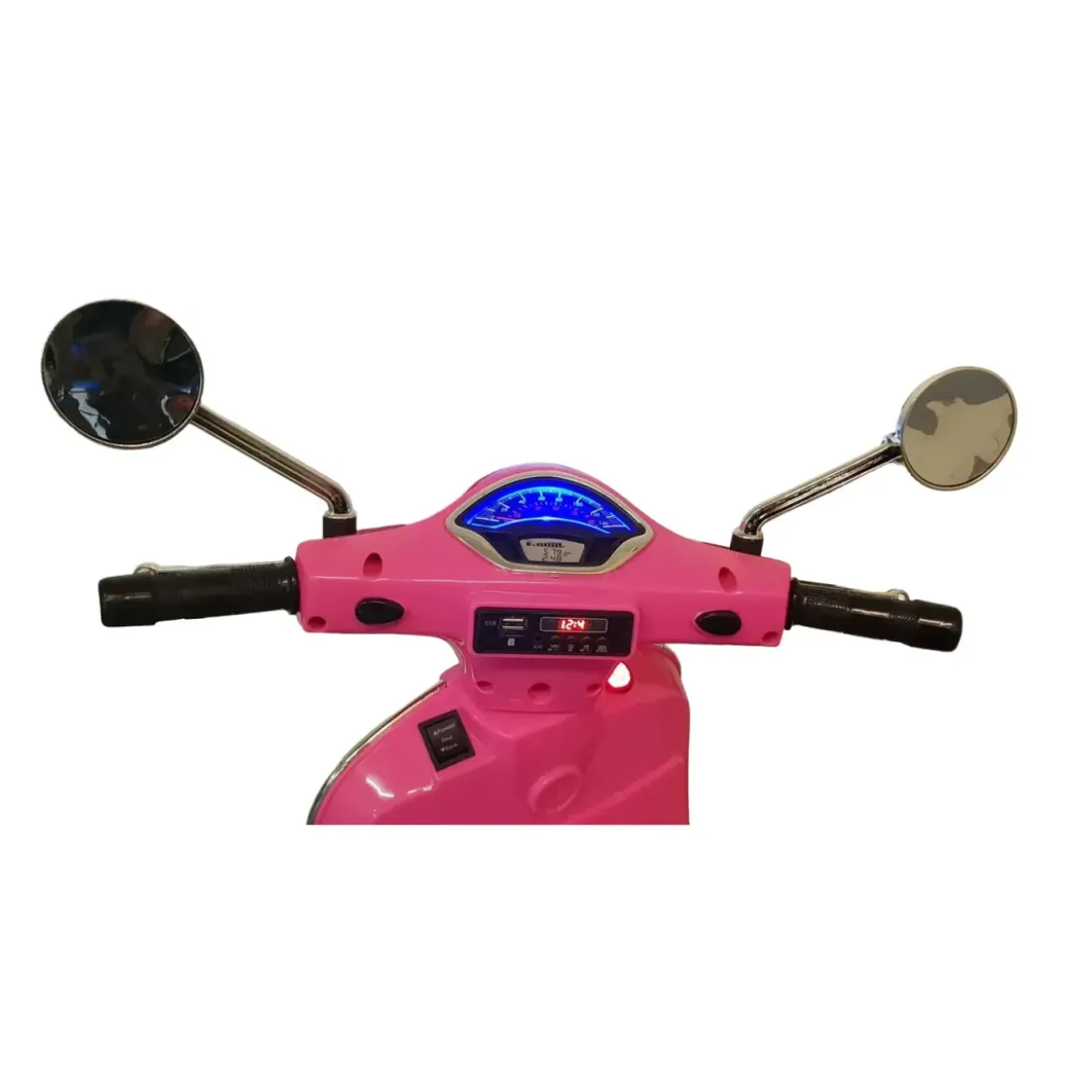 Scooter Elettrico per Bambini Vespa GT 12V Rosa Sedile in Pelle Luci
