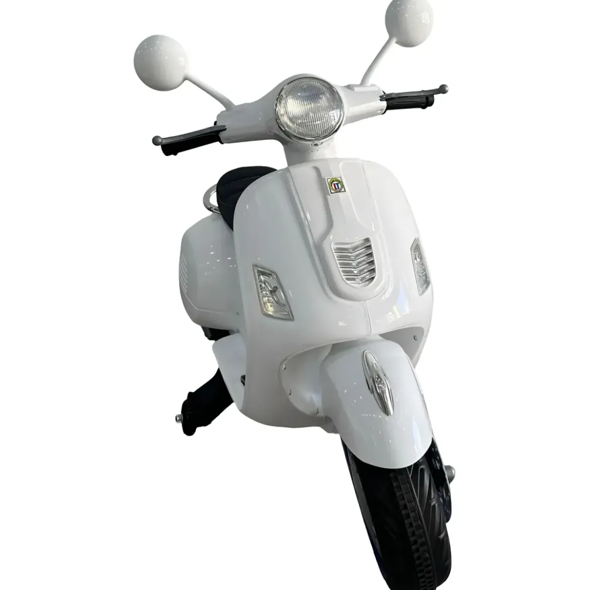 Scooter Elettrico per Bambini Happy Bianco Doppia Velocità e MP3