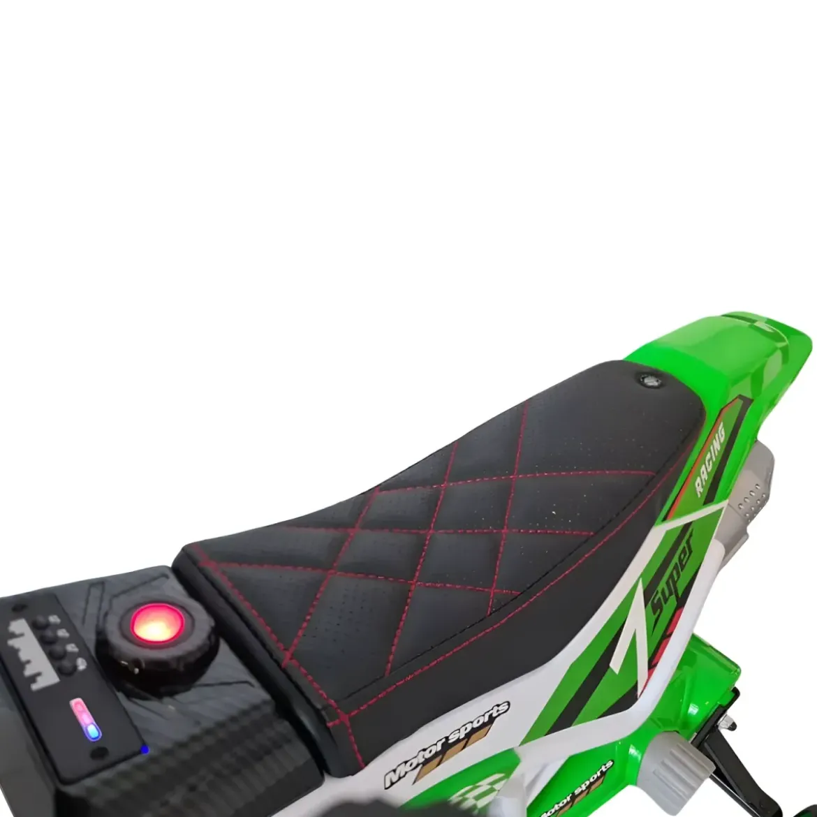 Scooter Motorino Elettrico per Bambini a Batteria 12 Volt Verde Moto da Cross