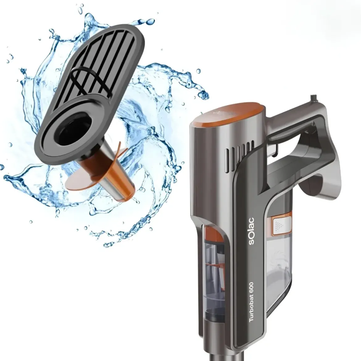 Scopa Elettrica 600W Senza Sacco con Filtro HEPA e Tubo Telescopico