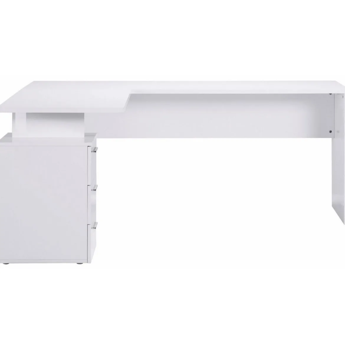 Scrivania Angolare Cassettiera Bianco Moderno Grande da Ufficio Cameretta