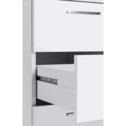 Scrivania Angolare Cassettiera Bianco Moderno Grande da Ufficio Cameretta