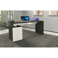 Scrivania con 3 Cassetti Bianco Report Ufficio Studio 160x60x75 cm