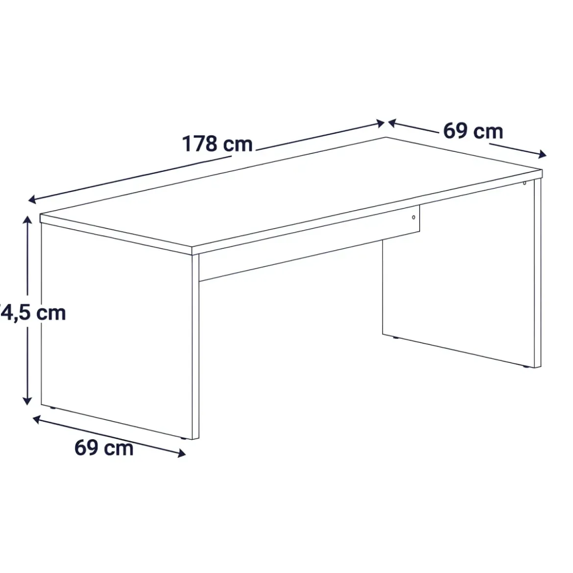 Scrivania da Ufficio Design Direzionale in Legno 178x69x74,5 cm