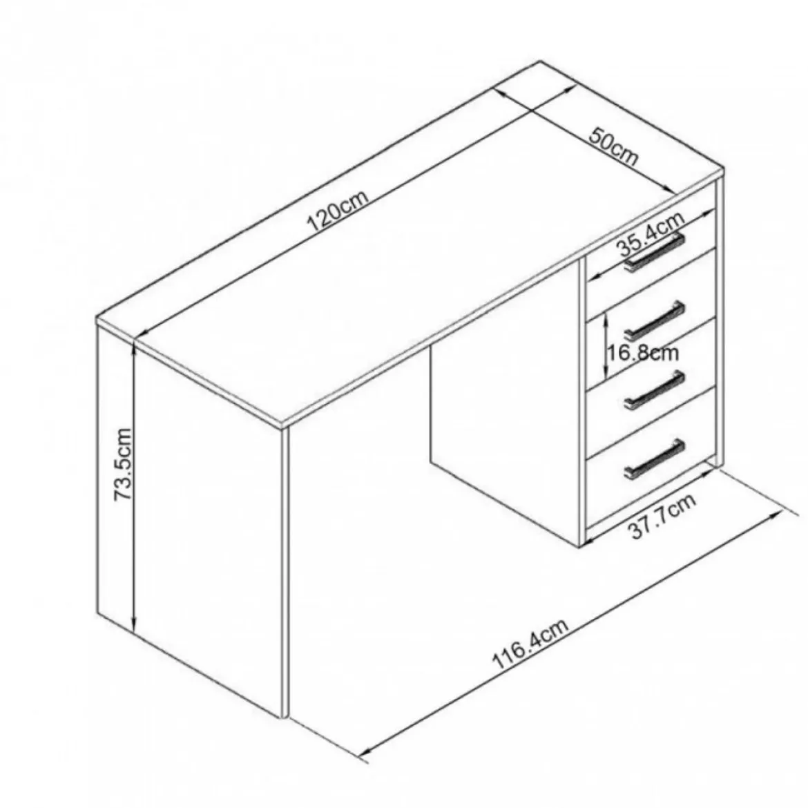 Scrivania Porta Pc in Legno Bianco per Ufficio Cameretta Bambini Cassetto