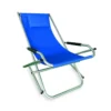 Sdraio Blu Basculante Pieghevole in Alluminio Sedia Poltrona da Mare Giardino