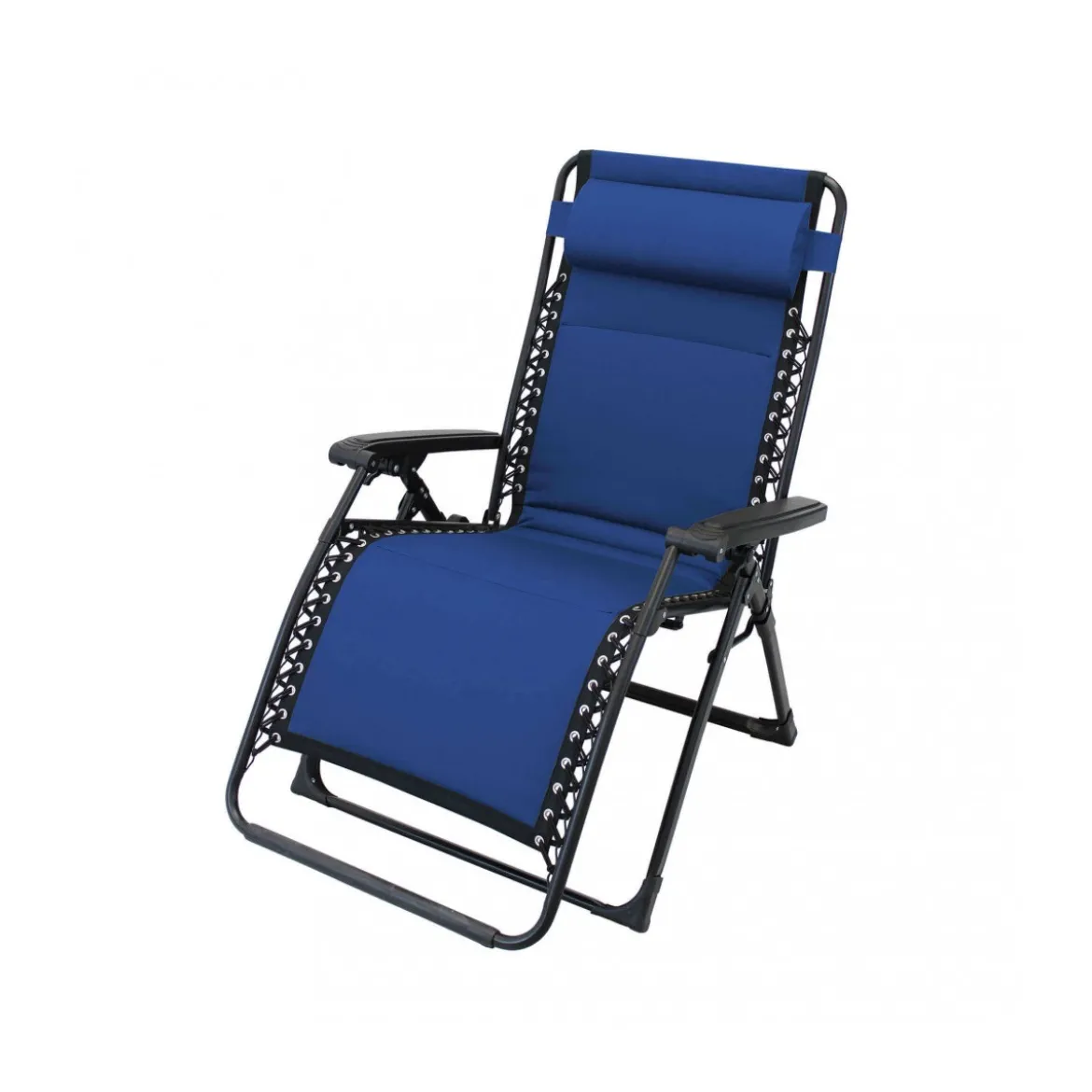 Sdraio Comfort con Braccioli Basculante Blu Spiaggia Giardino