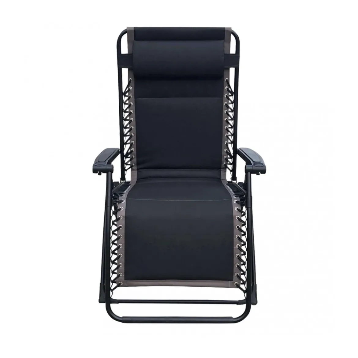 Sdraio Comfort con Braccioli Basculante Nero Spiaggia Giardino