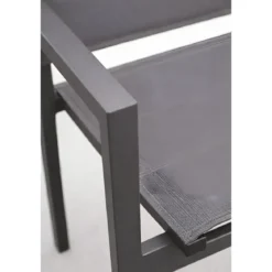 Sedia con Braccioli da Esterno Antracite Struttura Alluminio Textilene