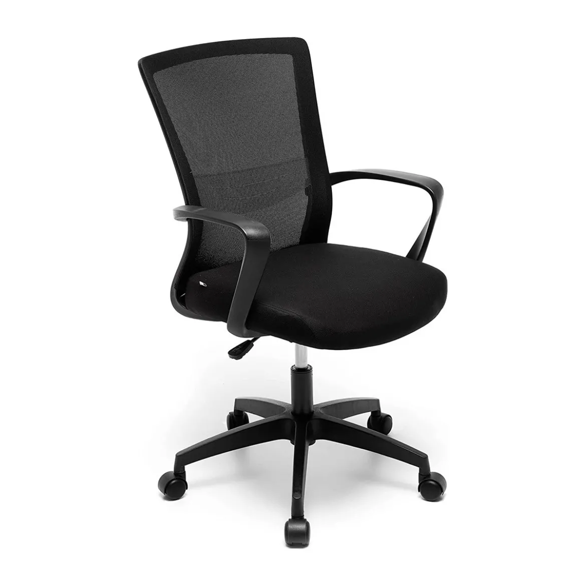 Sedia con ruote per Scrivania Nera Poltrona da Ufficio con Braccioli Ergonomica