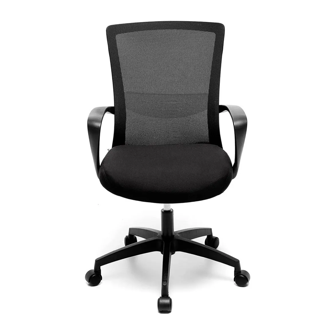 Sedia con ruote per Scrivania Nera Poltrona da Ufficio con Braccioli Ergonomica