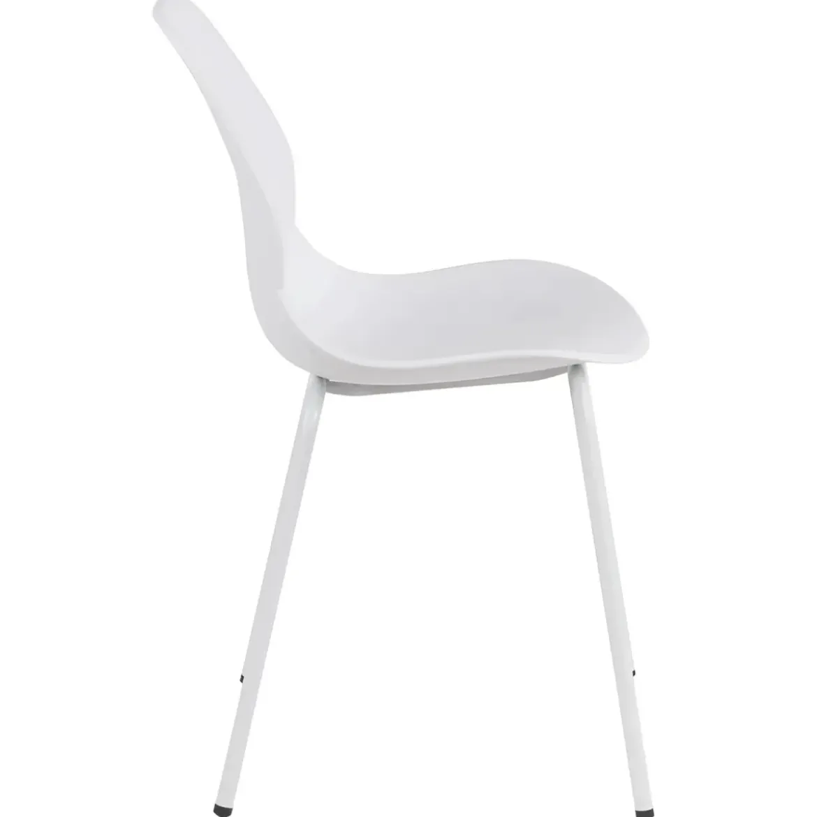 Sedia Cucina Moderna in Plastica Bianco con Gambe in Metallo Bianco