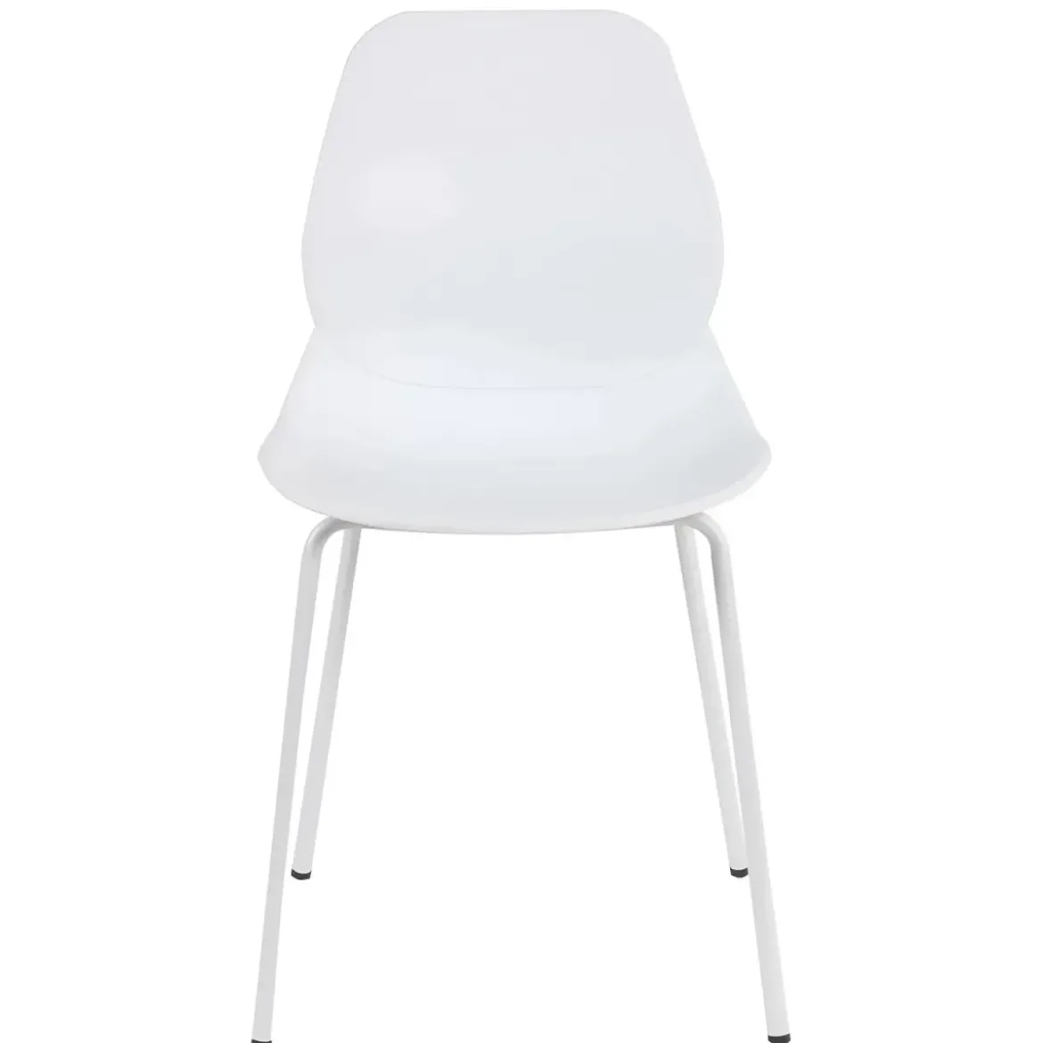 Sedia Cucina Moderna in Plastica Bianco con Gambe in Metallo Bianco