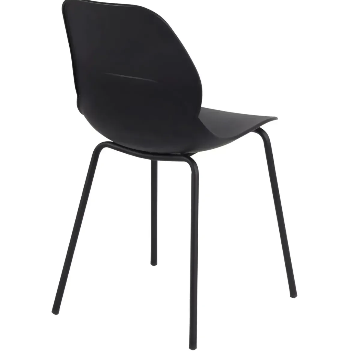 Sedia Cucina Moderna in Plastica Nero con Gambe in Metallo Nero
