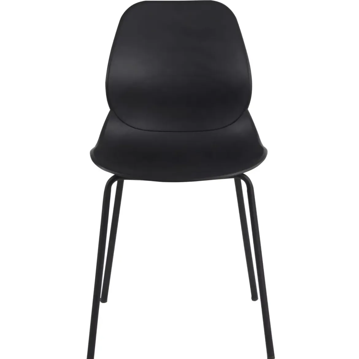 Sedia Cucina Moderna in Plastica Nero con Gambe in Metallo Nero
