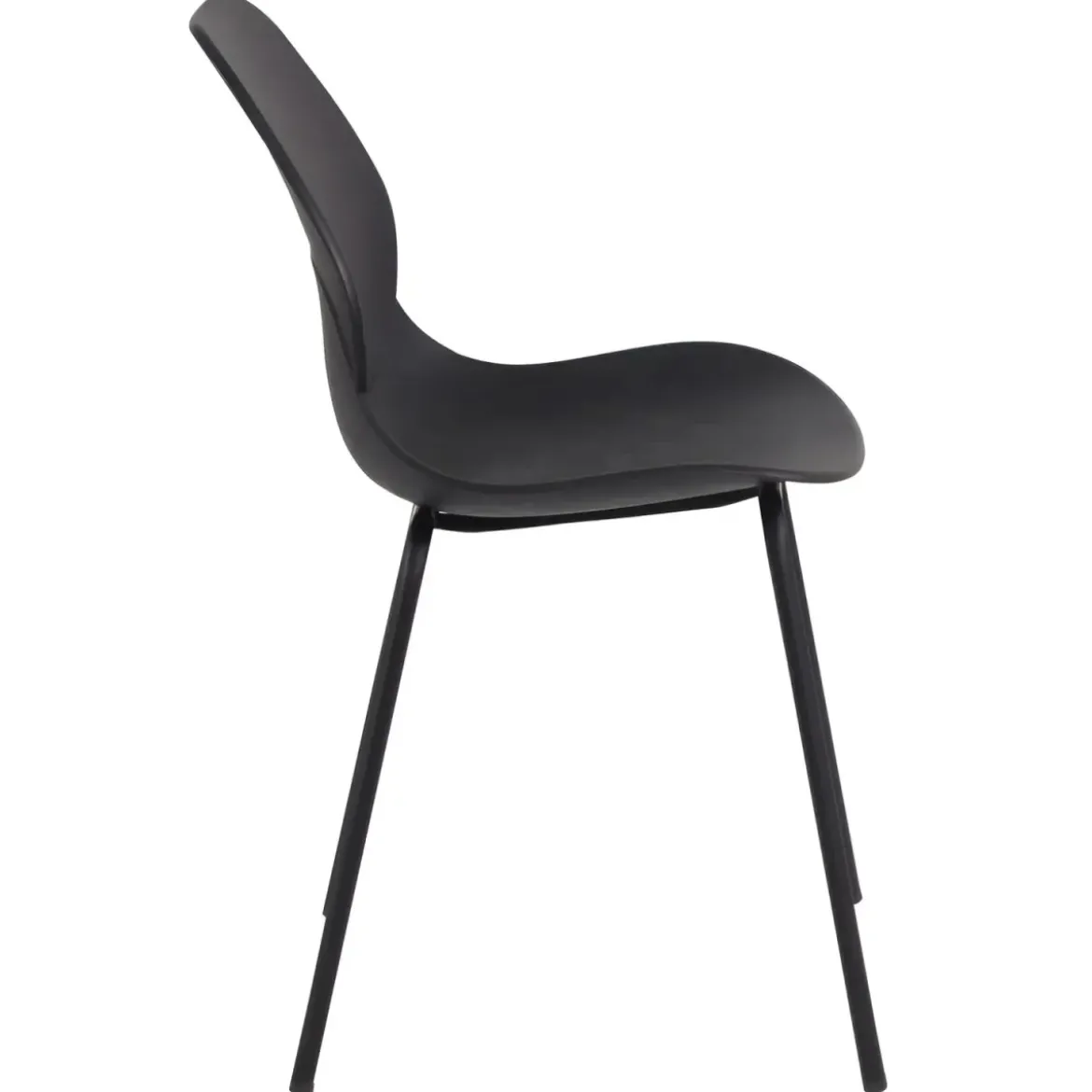 Sedia Cucina Moderna in Plastica Nero con Gambe in Metallo Nero