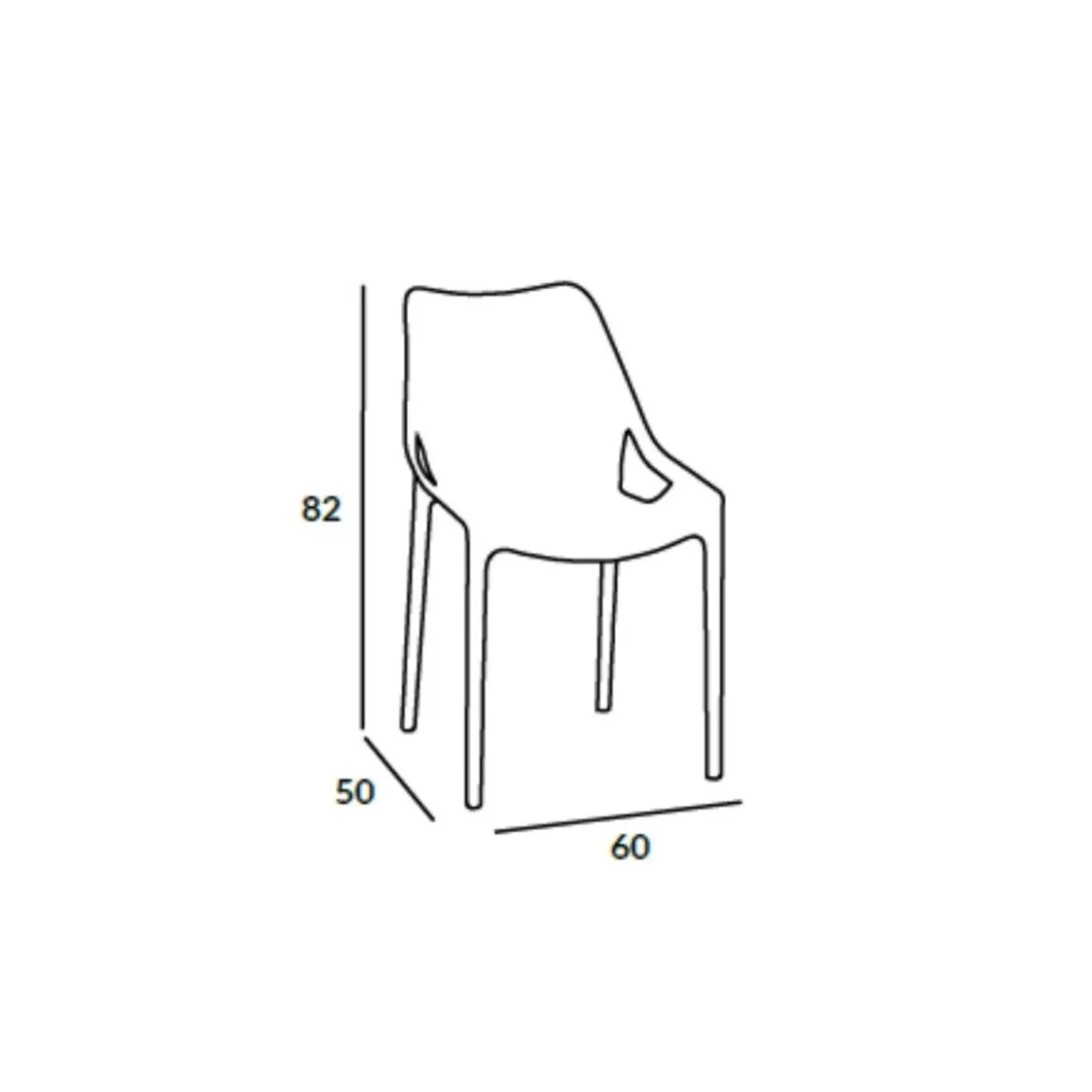 Sedia da Giardino in Polipropilene Grigio