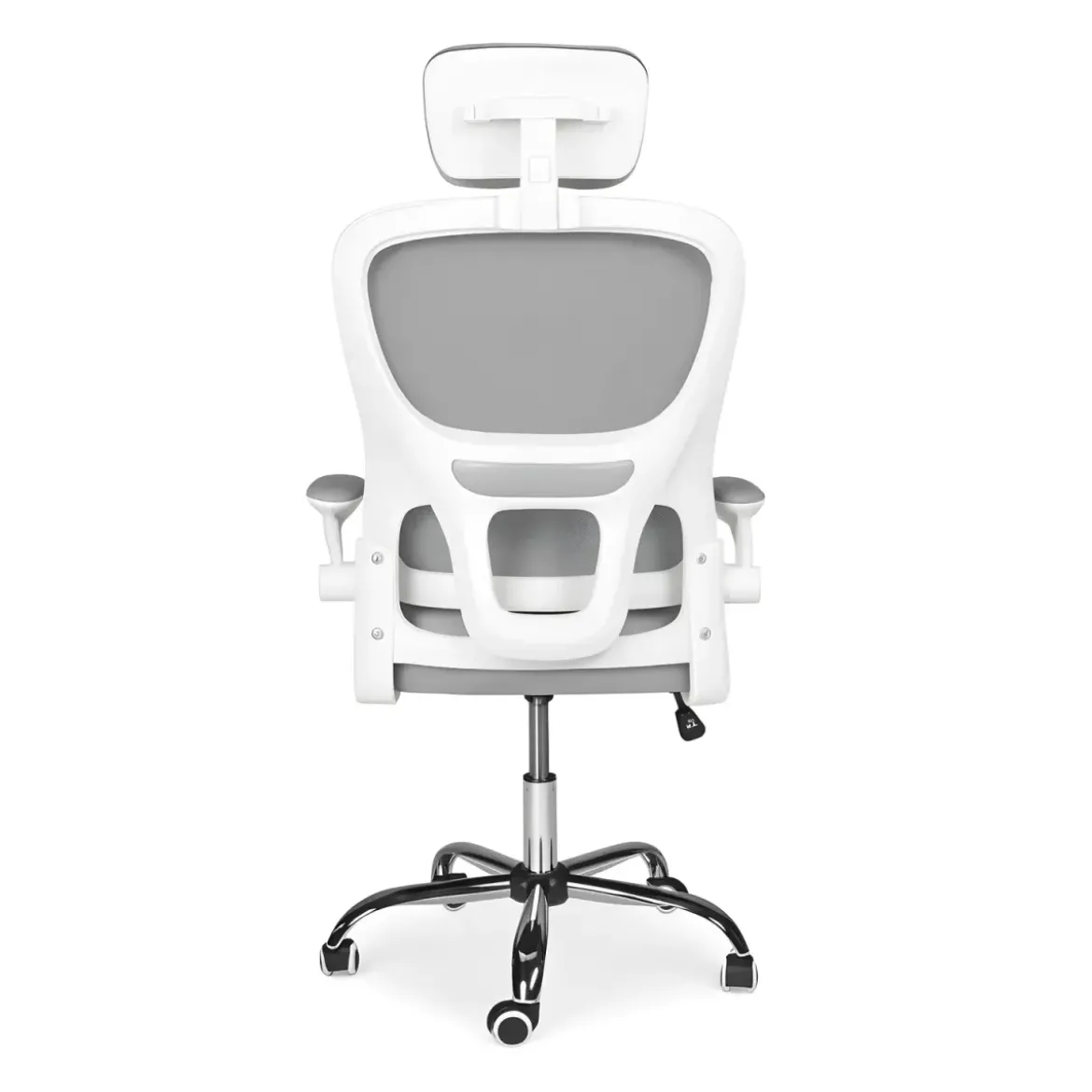 Sedia da Ufficio Ergonomica Grigio Schienale e Braccioli Regolabili