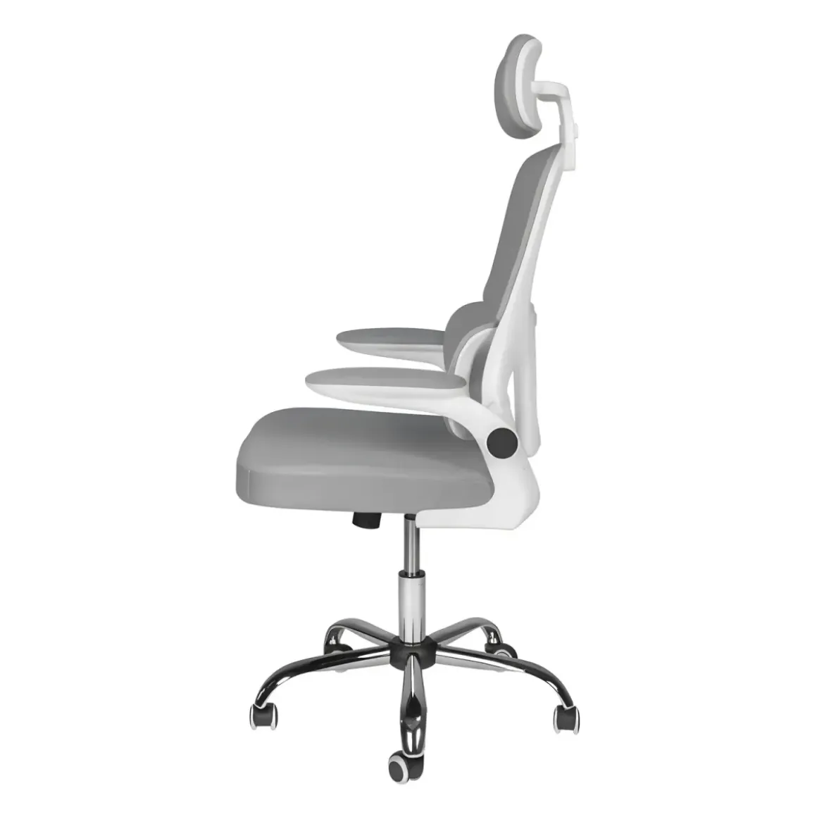 Sedia da Ufficio Ergonomica Grigio Schienale e Braccioli Regolabili