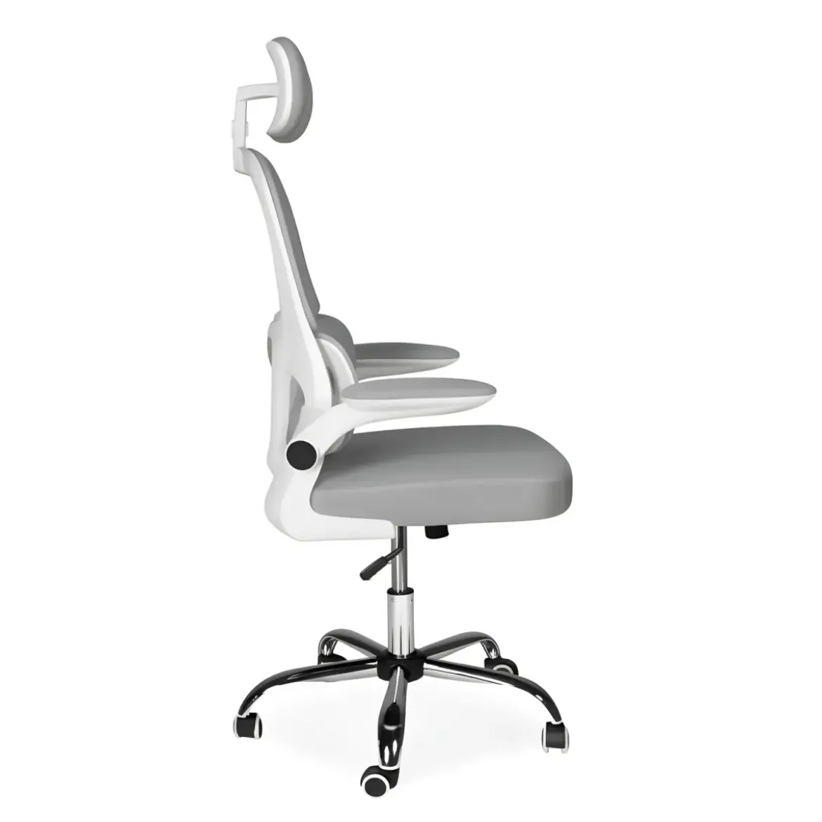 Sedia da Ufficio Ergonomica Grigio Schienale e Braccioli Regolabili