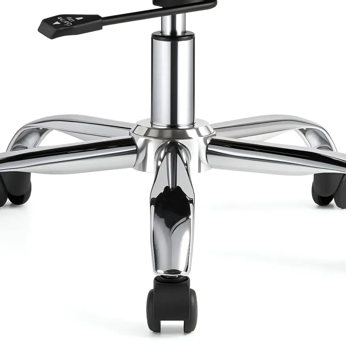 Sedia da Ufficio in PVC Nero Regolabile Oscillante Moderna Schienale Alto
