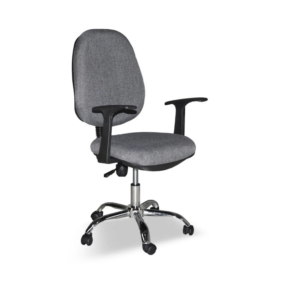 Sedia da Ufficio in Tessuto Grigio con Base Cromata