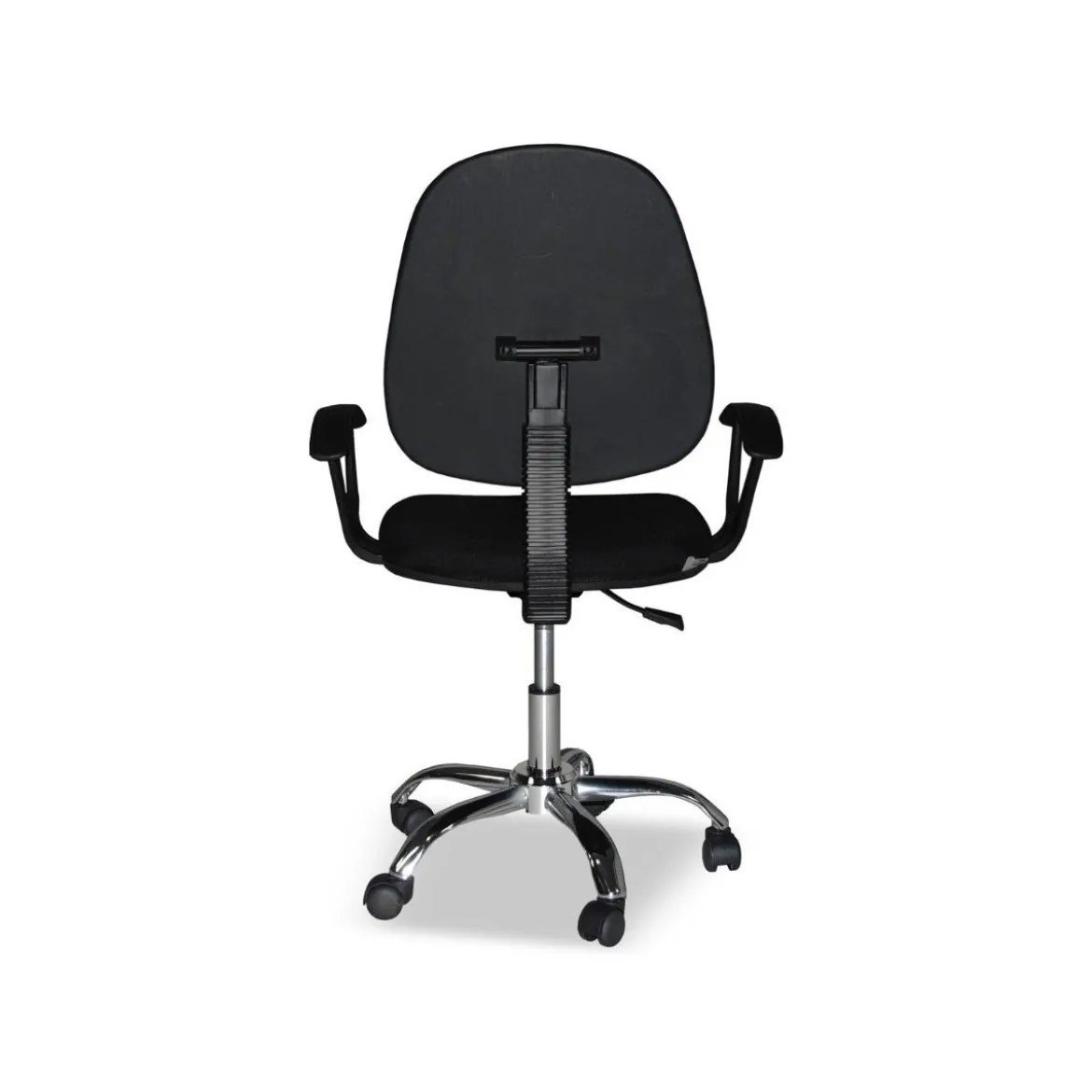 Sedia da Ufficio in Tessuto Nero con Base Cromata