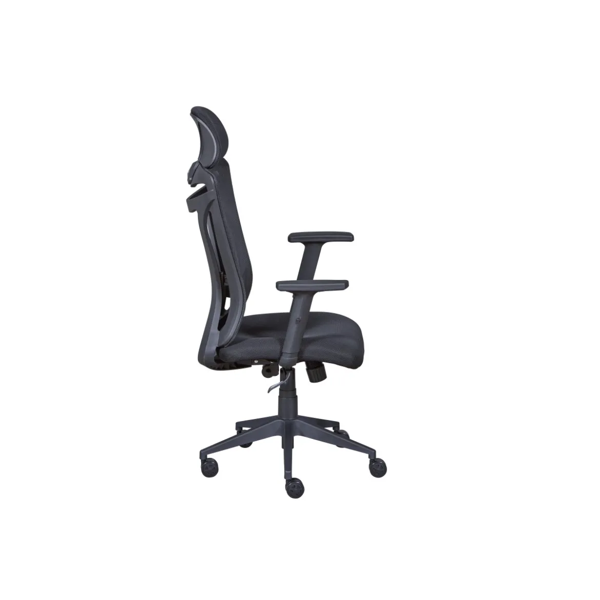 Sedia da Ufficio Nera in Rete Ergonomica con Ruote