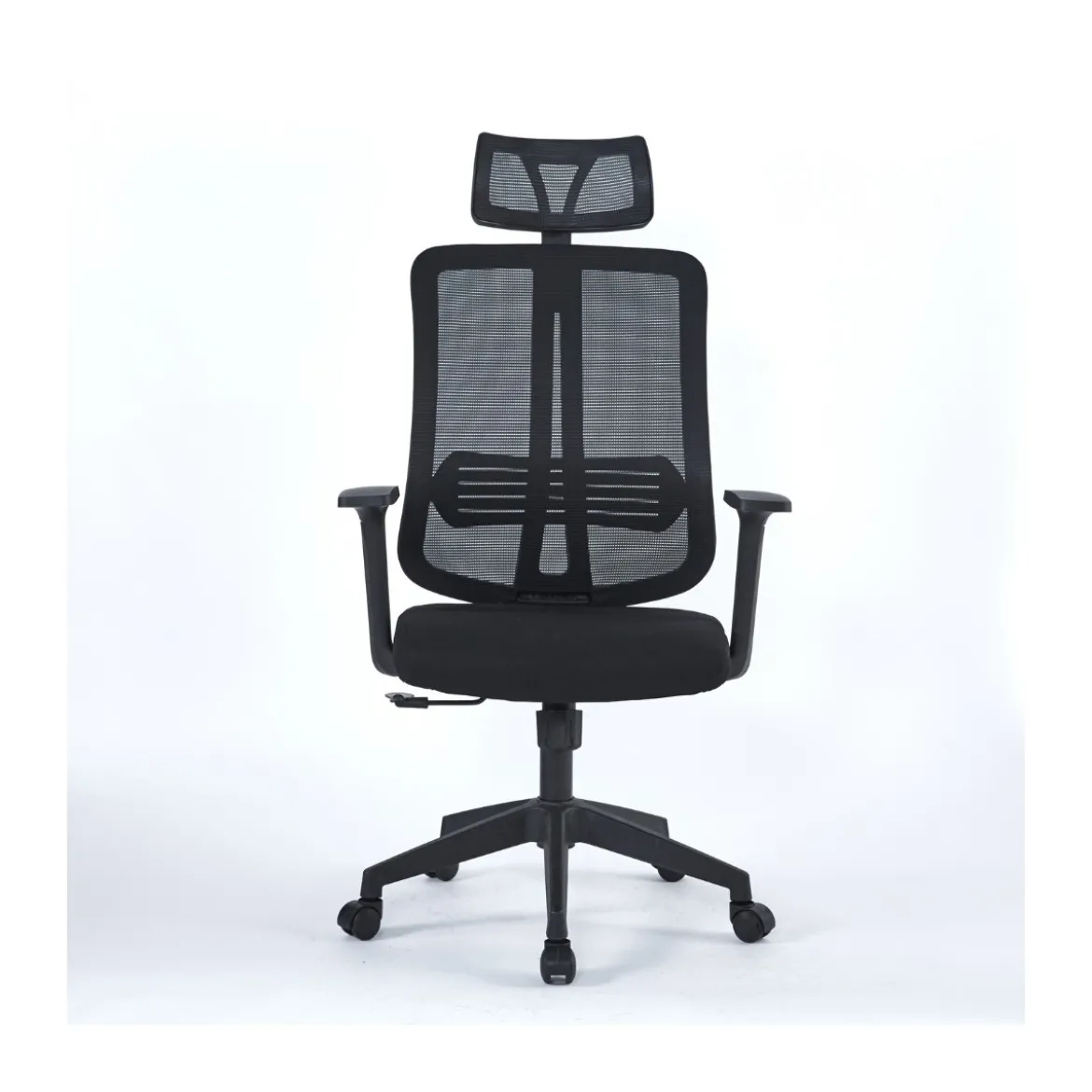 Sedia da Ufficio Satia in Tessuto Mesh Nero e base Nera