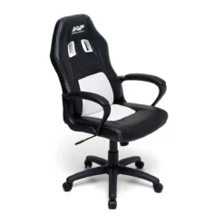 Sedia da Ufficio Scrivania Poltrona Racing Gaming Bianca con Braccioli e Ruote