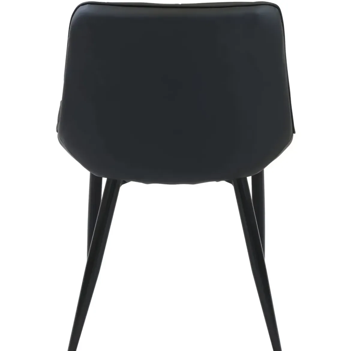 Sedia Imbottita Sala da Pranzo in Ecopelle Nero Moderna Gambe Metallo