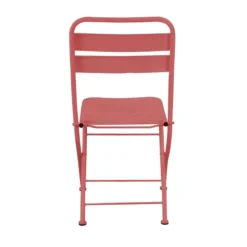 Sedia Pieghevole in Acciaio Rosso per Esterno e Interno 42x50x88 cm