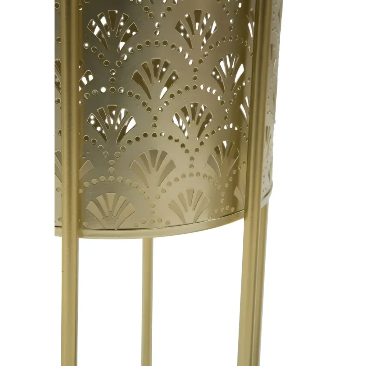 Set 2 Colonne Portavaso da Pavimento in Metallo Oro da Interno Moderno