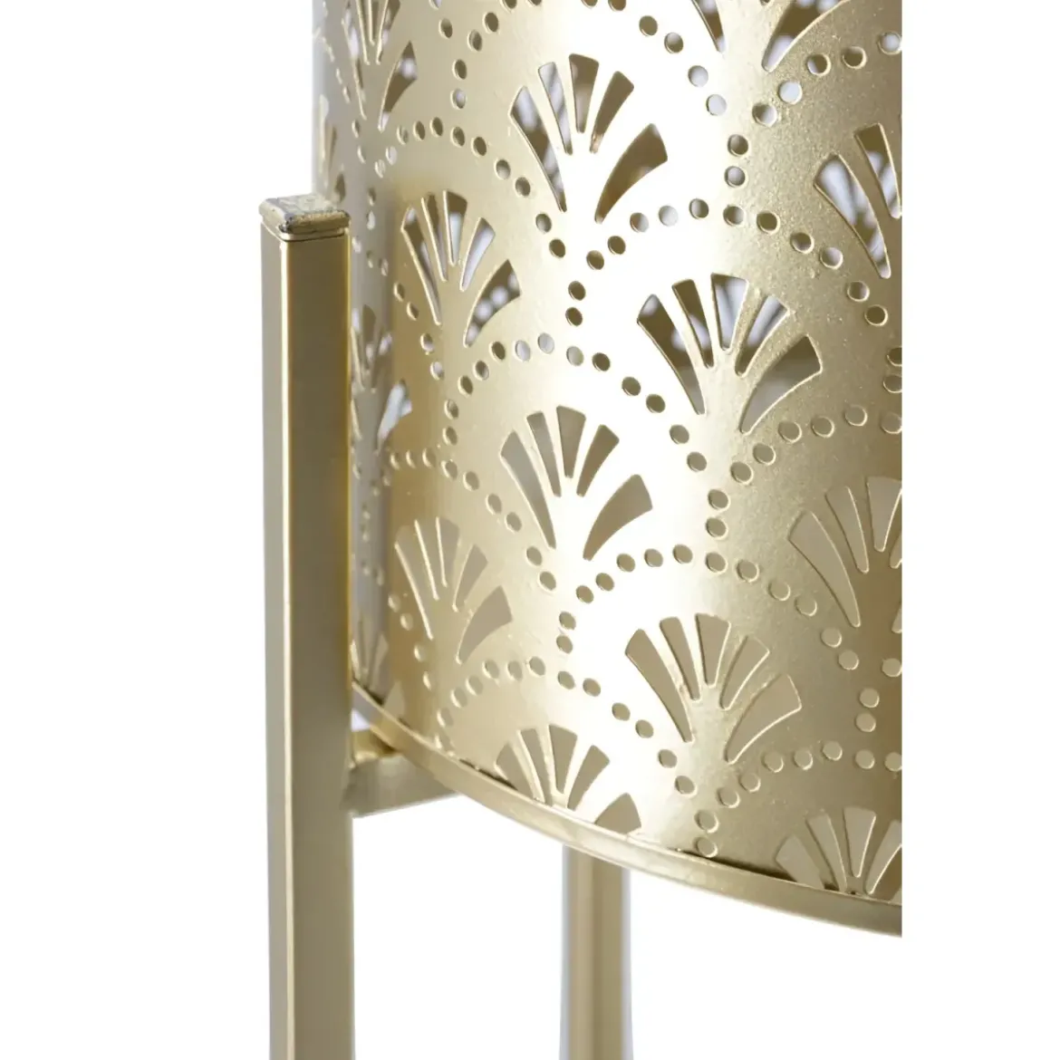 Set 2 Colonne Portavaso da Pavimento Metallo Oro Cestelli Removibili