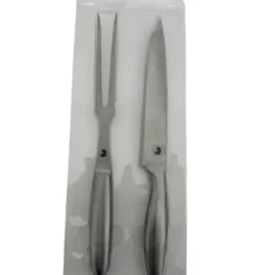 Set da Taglio per Barbecue Acciaio Inox Coltello Forchetta 33 cm