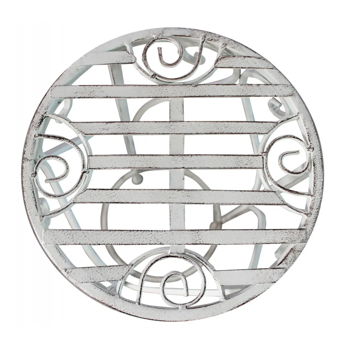 Set di 3 Fioriere per Piante con Bianco in Metallo Antico