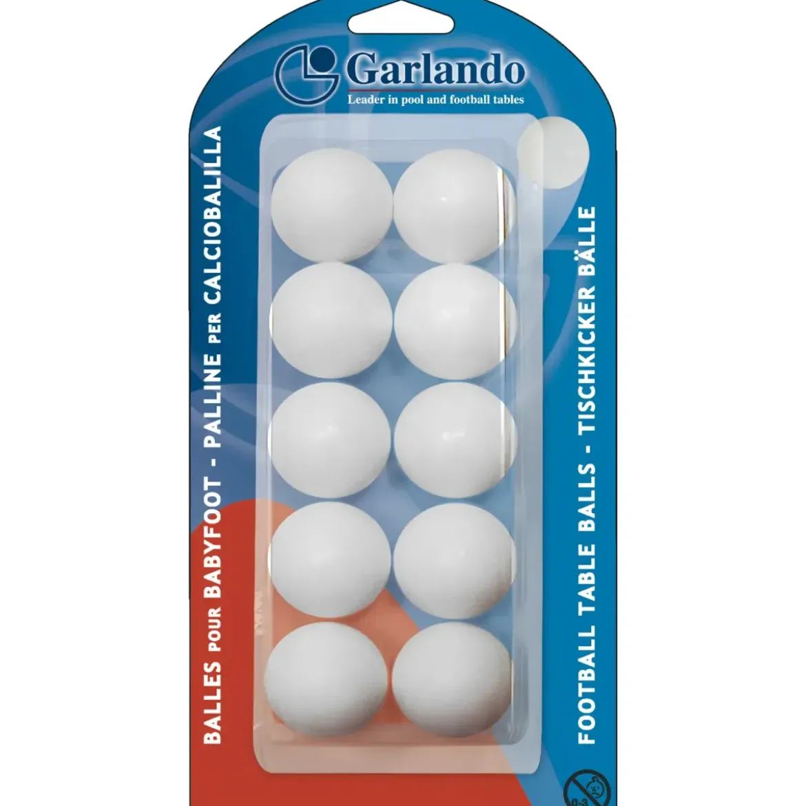 Set 10 Palline per Calciobalilla Standard Bianco in Polipropilene