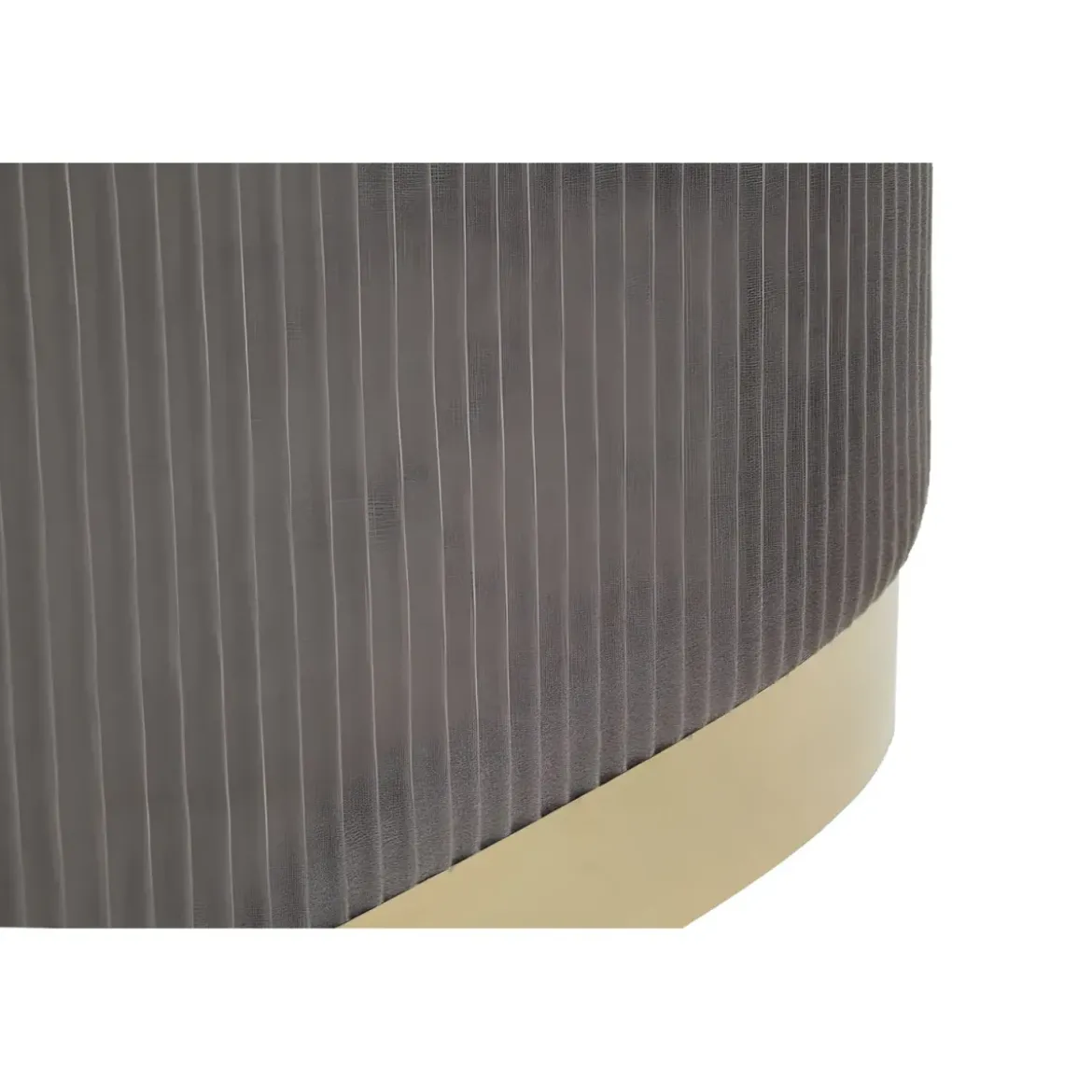 Set Panca Contenitore con 2 Pouf in Velluto Grigio Oro Camera Salotto